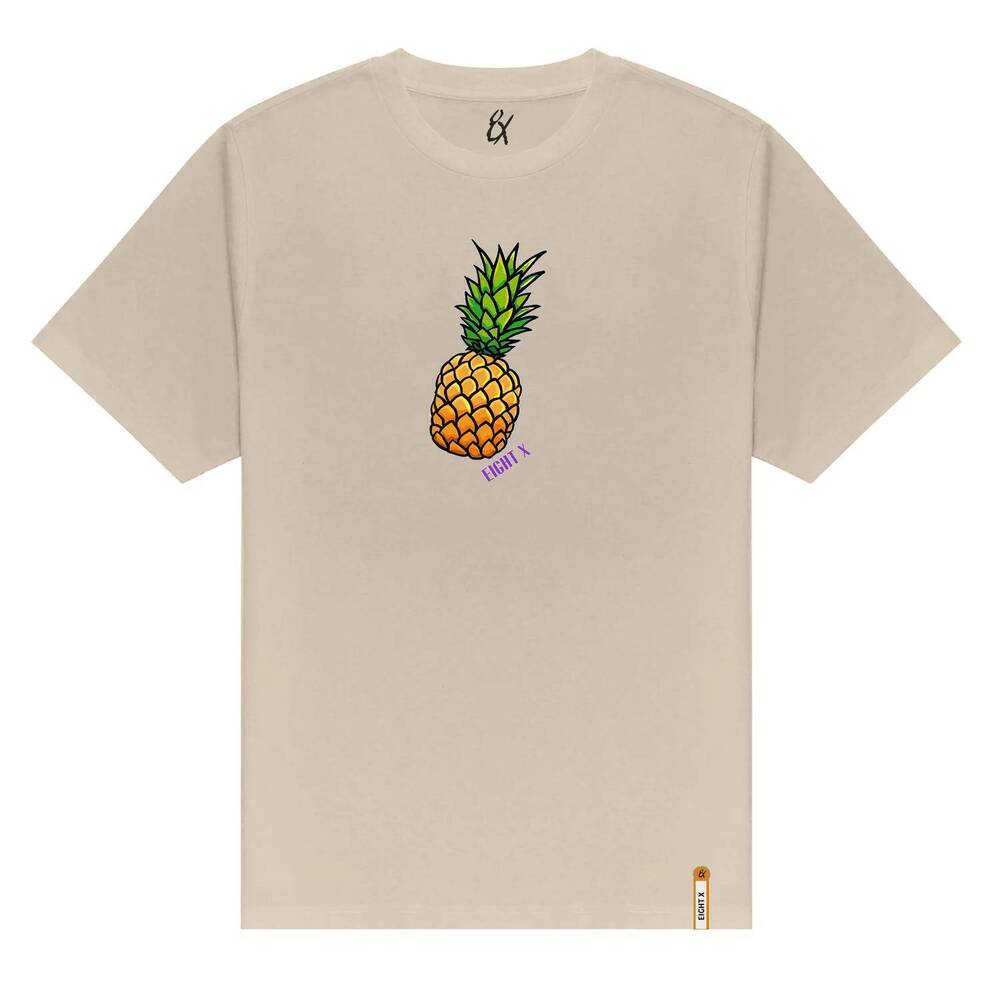 NEW EIGHT X men's piña graphic t-shirt in beige